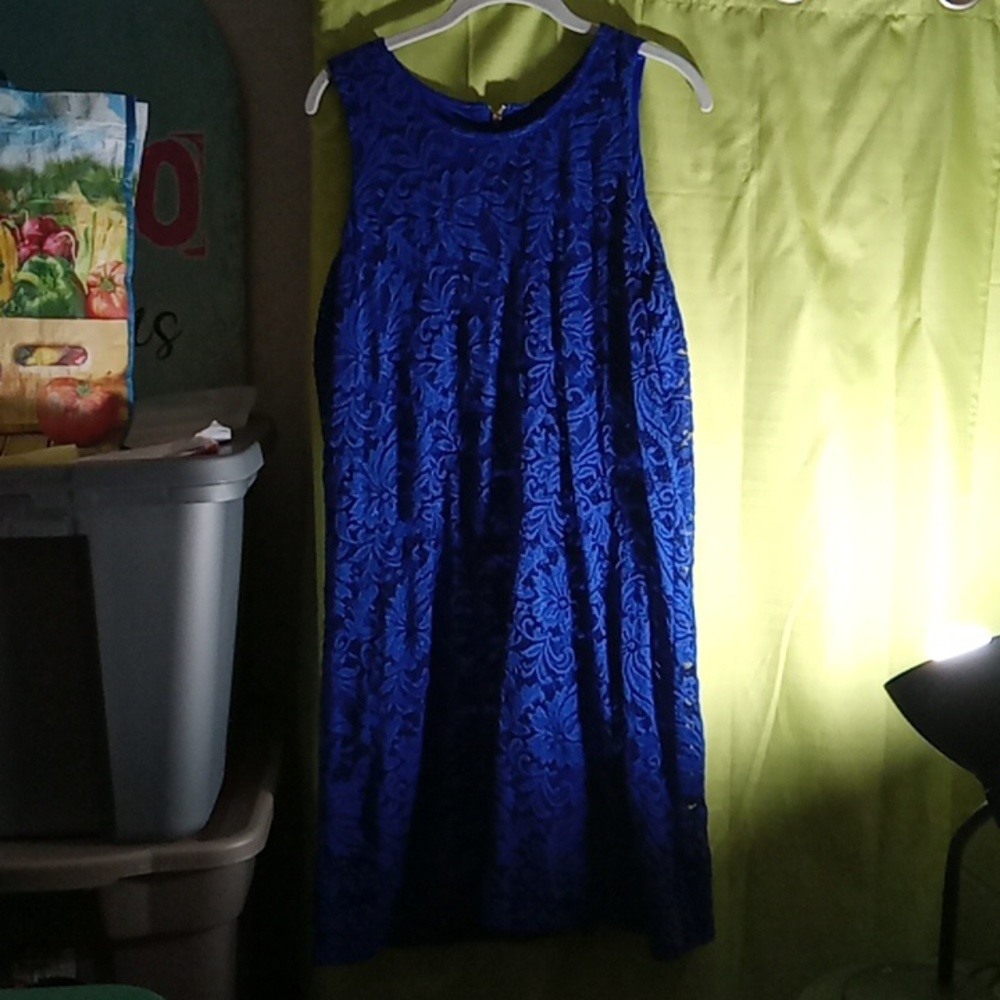 Royal blue lace lined dress XXL